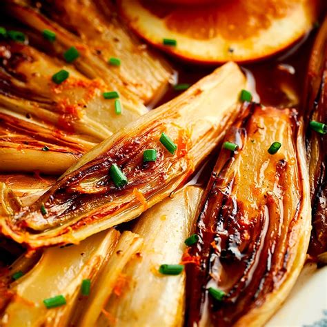 Endives braisées au miel et orange