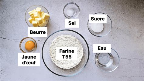 Mélange des ingrédients pour une pâte brisée