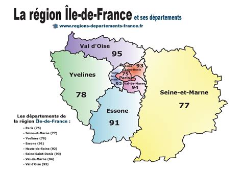Carte de la région Île-de-France mettant en évidence le Val-d'Oise