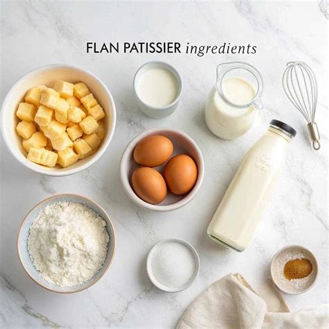 Ingrédients pour un flan pâtissier