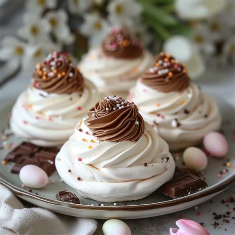 Meringue de Pavlova en forme de nid