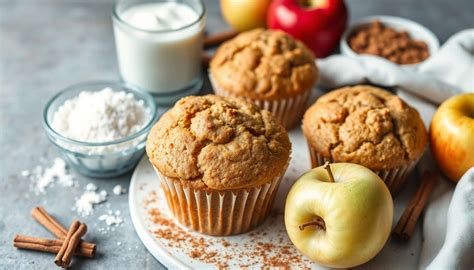 Muffins aux pommes et à la cannelle sortant du four