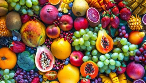 divers fruits de saison disposés artistiquement