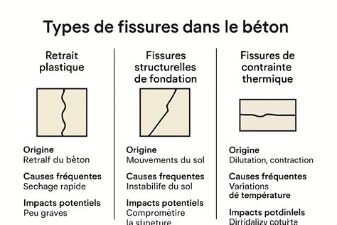 Schéma illustrant différents types de fissures sur un mur extérieur
