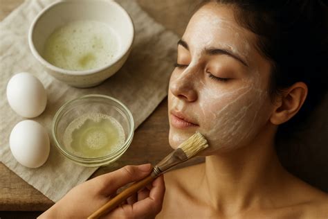 image illustrant masques visage au blanc d'œuf
