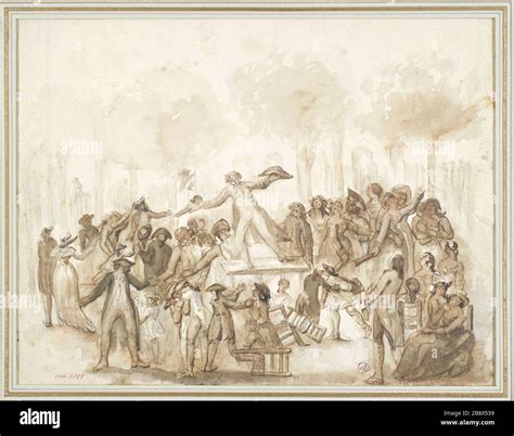Représentation artistique de Camille Desmoulins haranguant la foule