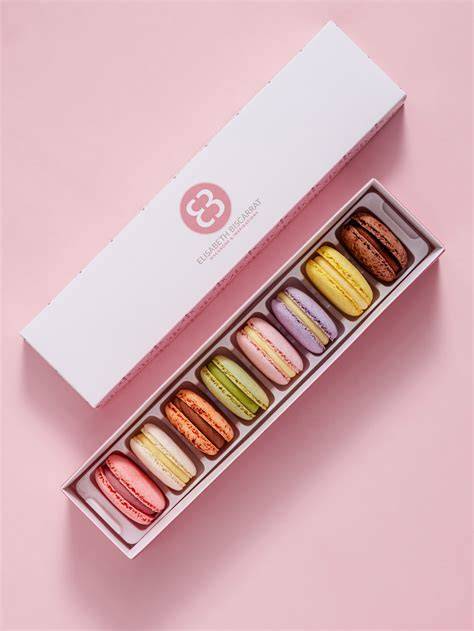 coffret macarons emballage infographie