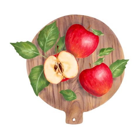 Illustration d'une cuisine d'époque avec des pommes et des ustensiles