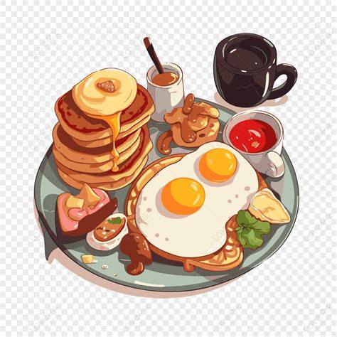 illustration brunch avec pancakes dorés