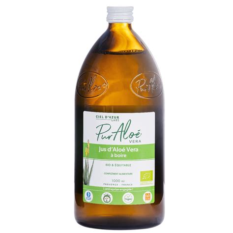 Bouteille de jus d'aloe vera pur