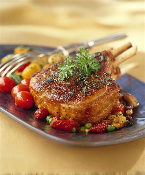 Assiette de carré de veau servi