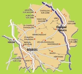 Carte de la zone d'appellation du Crottin de Chavignol