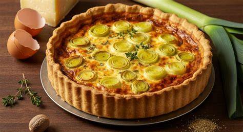 Infographie: schéma pas à pas de la quiche poireaux et cuisson