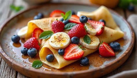 Carte des crêpes sans lactose et sans œufs avec variantes de laits végétaux