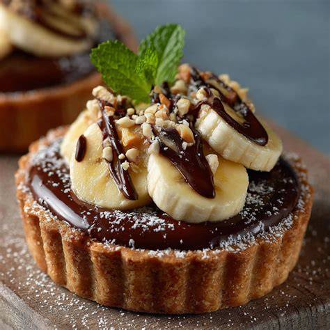 images de tartelettes chocolat banane