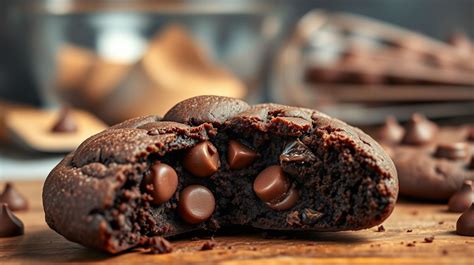 Gros plan sur des pépites de chocolat fondant dans un cookie