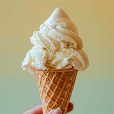 Boule de glace à la vanille dans un cornet