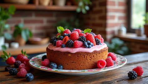Schéma de montage gâteau fruits rouges