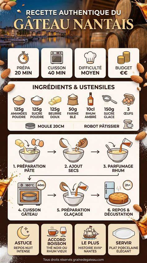 infographie: gestes de cuisson du gâteau d’amandes