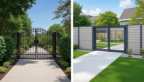 Comparaison visuelle : portail classique avec rail vs portail autoportant