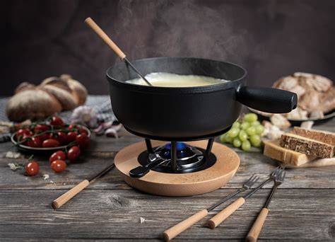 Image: schéma de montage caquelon et pain, dégustation autour de la fondue