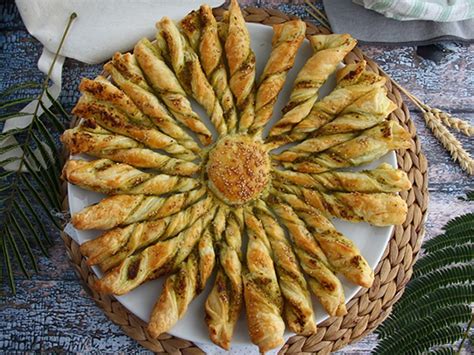Feuilleté soleil pesto chorizo schéma des torsades