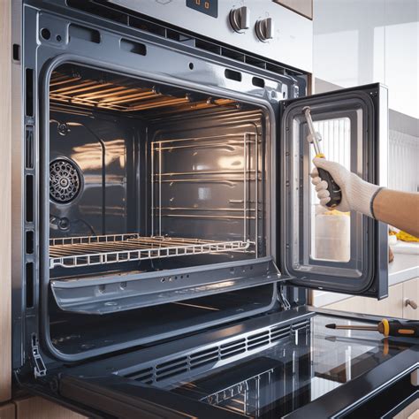 Schéma de la porte d'un four démontée