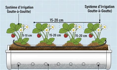 schéma de plantation et paillage des fraisiers