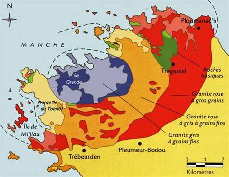 Schéma des intrusions granitiques de Ploumanac'h