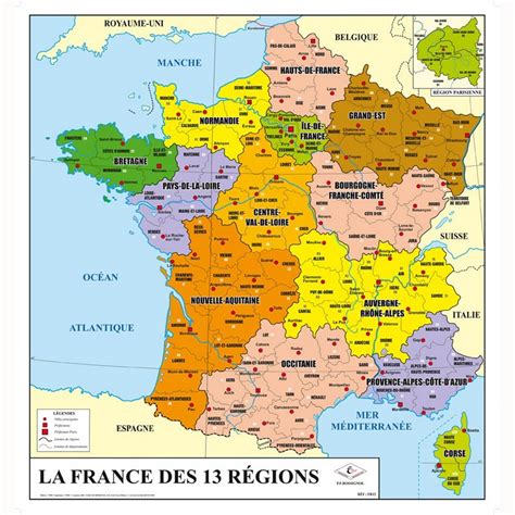 Carte de France mettant en évidence les principales régions de production de chou-fleur