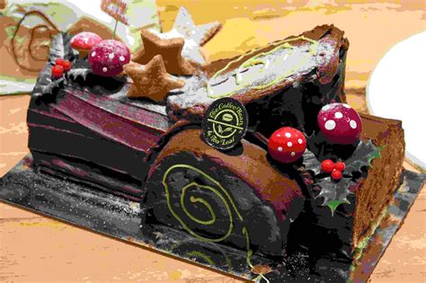 Bûche de Noël décorée
