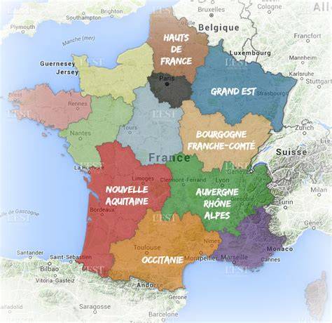 Carte des régions productrices du Riesling