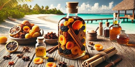 Gourde de rhum arrangé avec des fruits