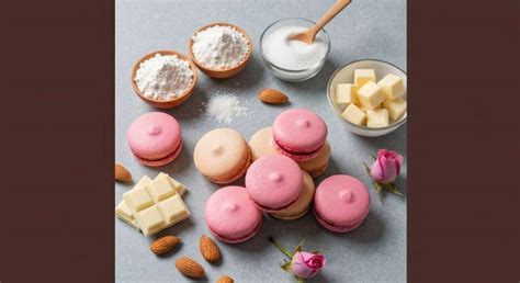 Ingrédients pour la ganache de macarons à la rose