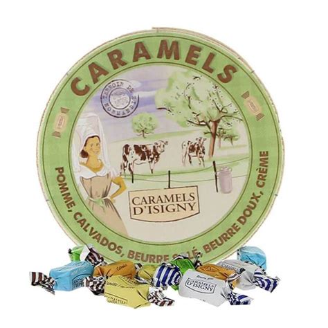 Boîte en forme de Camembert contenant des caramels