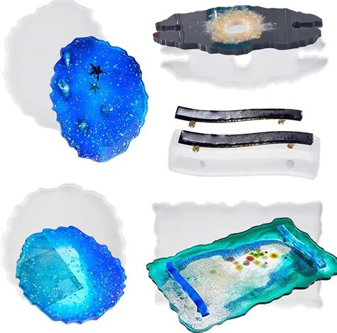 Différentes formes et tailles de moules en silicone pour la création de bijoux en résine