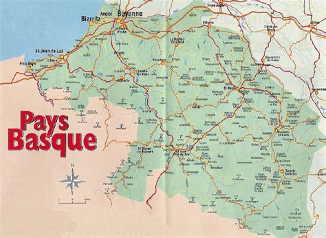 Carte du Pays Basque avec les zones de production
