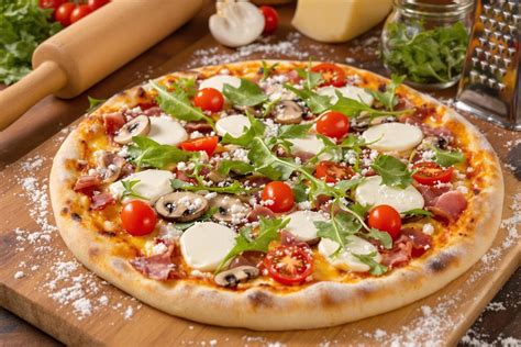 Pizza garniture et pâte artisanale