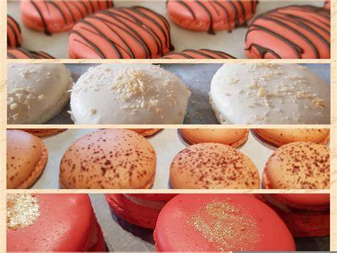 Idée visuelle des coques et garnitures de macarons
