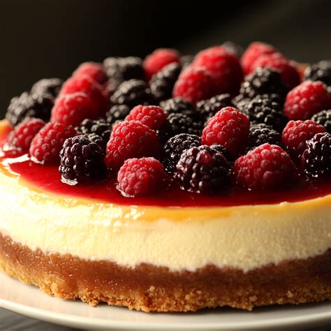 Cheesecake aux fruits rouges avec une tranche d'ananas