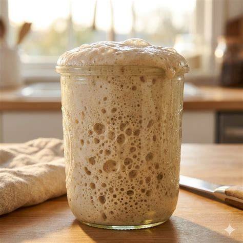 levain avec bulles en surface