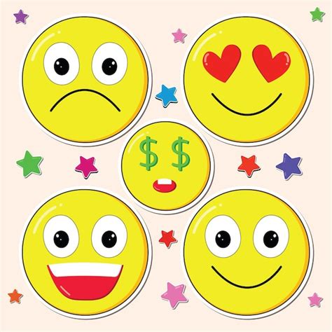 Planche d'autocollants émoticônes joyeuses