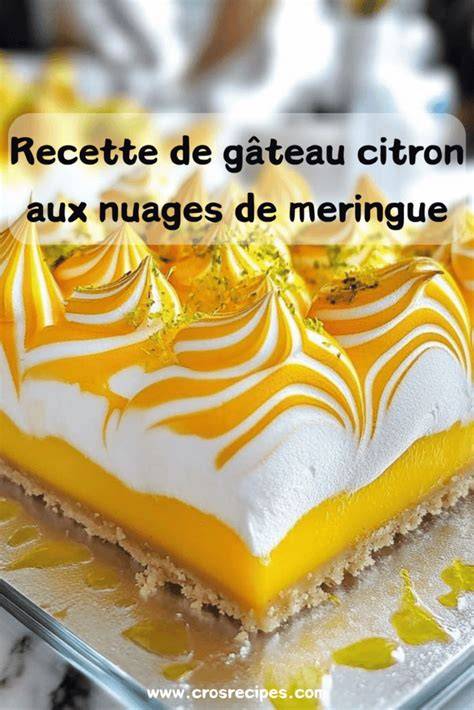 Schéma des couches du gâteau glacé au citron: meringue - crème citron - meringue