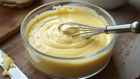 Vue rapprochée d'une crème pâtissière onctueuse dans un plat