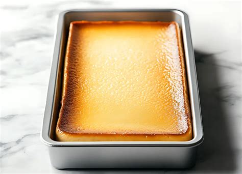 Flan fini dans un moule, joliment doré