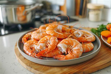 Crevettes crues marinant dans un bol avec du citron vert, de l'huile d'olive et des épices