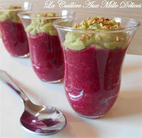 Mousse avocat betterave verrines couchée couche