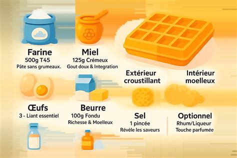 Ingrédients pour gaufres