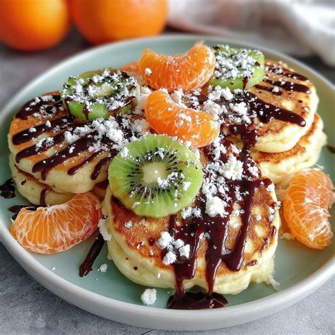 pancakes vegan garniture chocolat et fruits