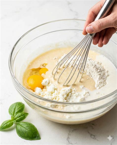 Mélange d'ingrédients pour clafoutis dans un saladier